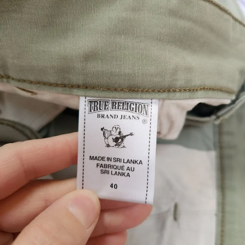 True Religion Green Special Ops Cargo Pants Utility Safari Y2K Military Army 40